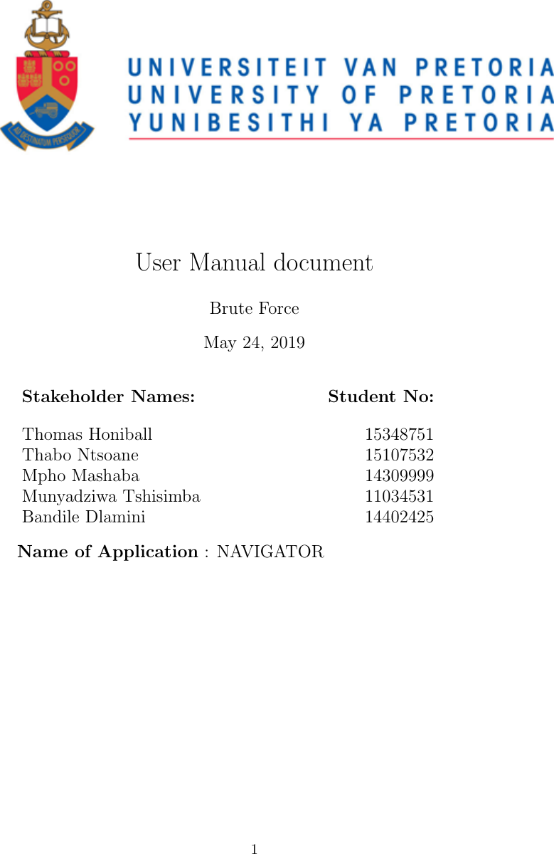 Page 1 of 8 - COS 301  User Manual Indoor Mall Navigation