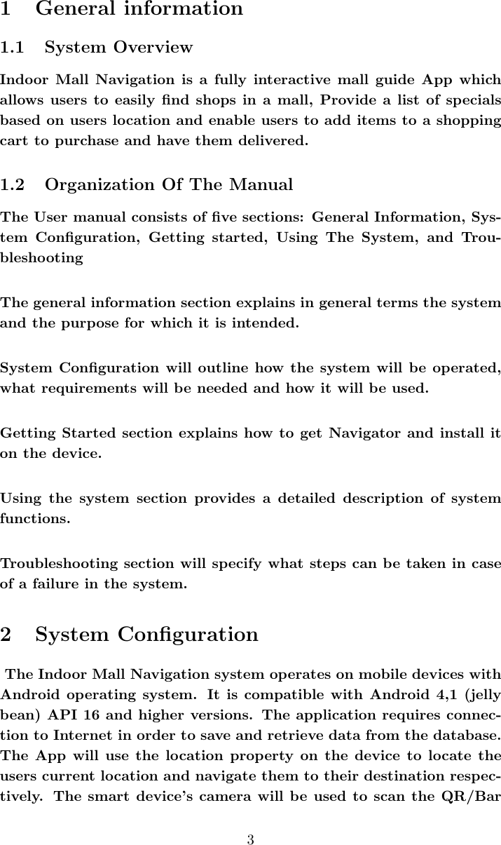 Page 3 of 8 - COS 301  User Manual Indoor Mall Navigation