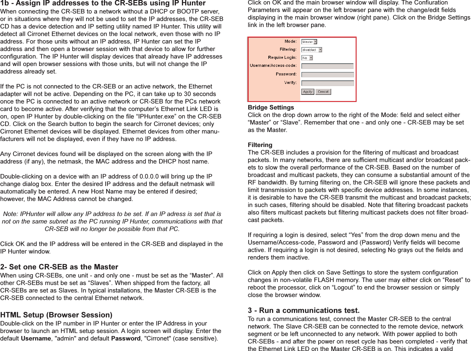 Page 2 of 2 - Ad_cr_seh CR-SEB Ethernet Radio Modem Quick Start Guide QSG