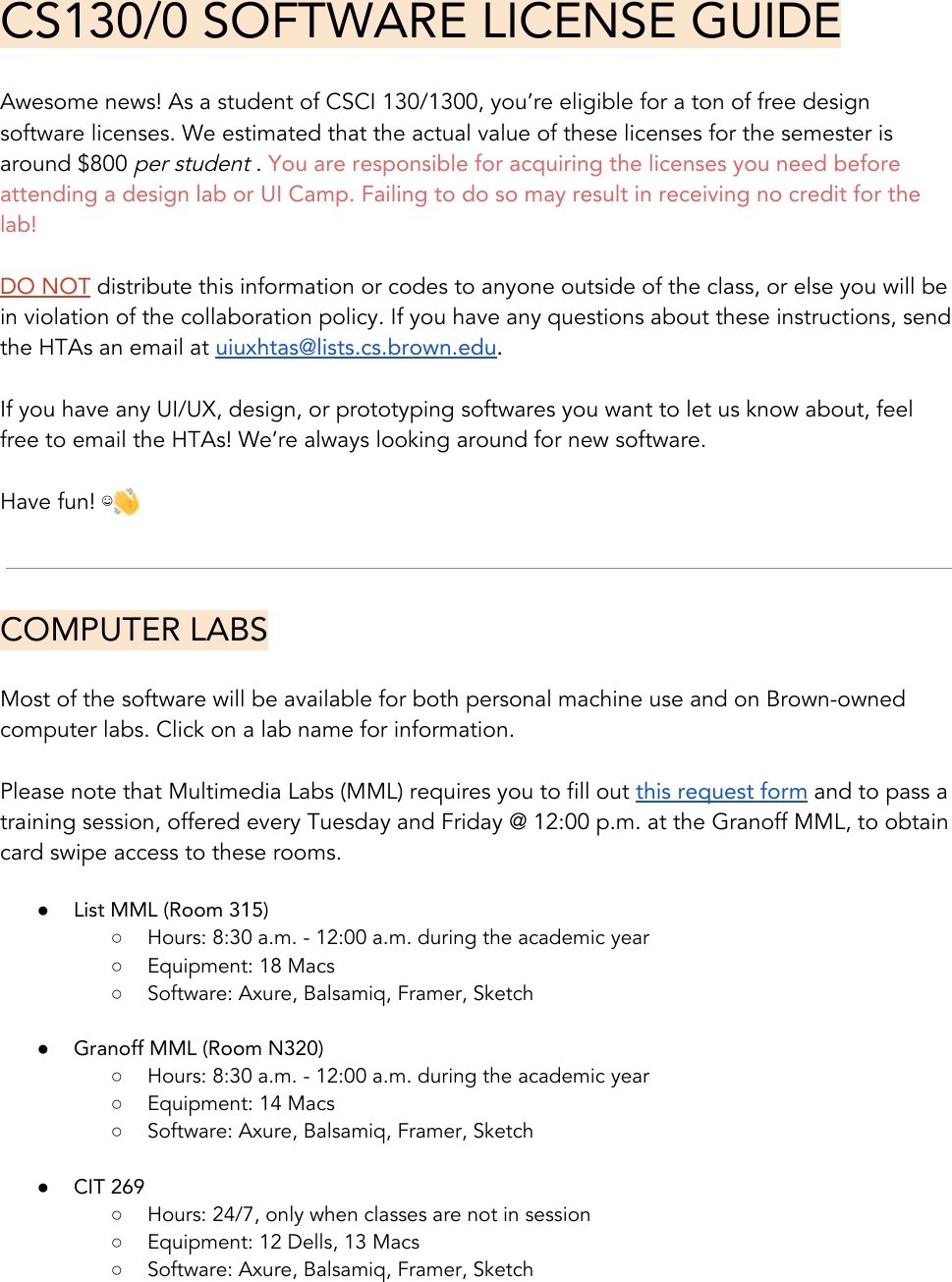 Page 1 of 5 - CS1300Software Guide