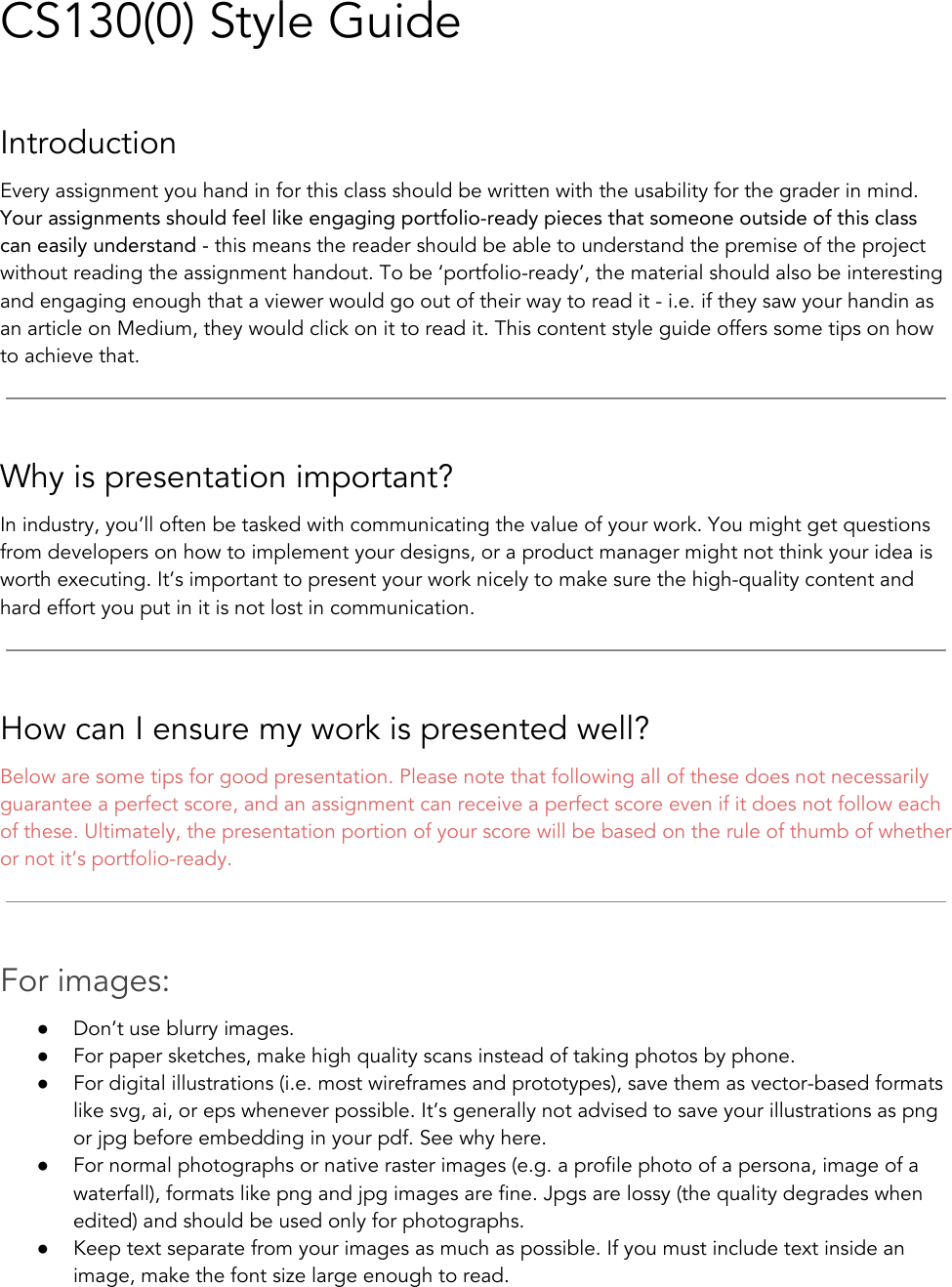 Page 1 of 2 - CS1300Style Guide
