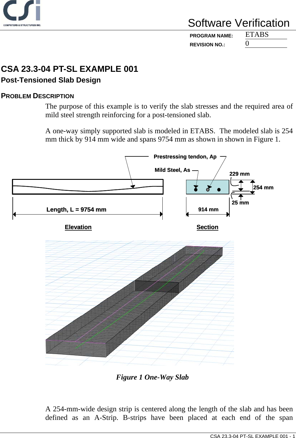 Page 1 of 6 - CSA A23.3-04 PT-SL Example 001