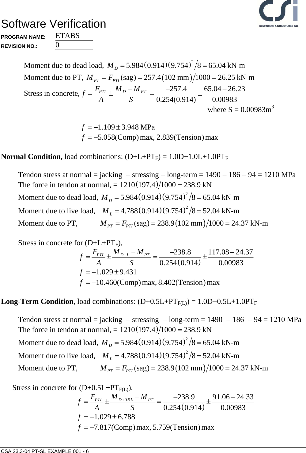 Page 6 of 6 - CSA A23.3-04 PT-SL Example 001