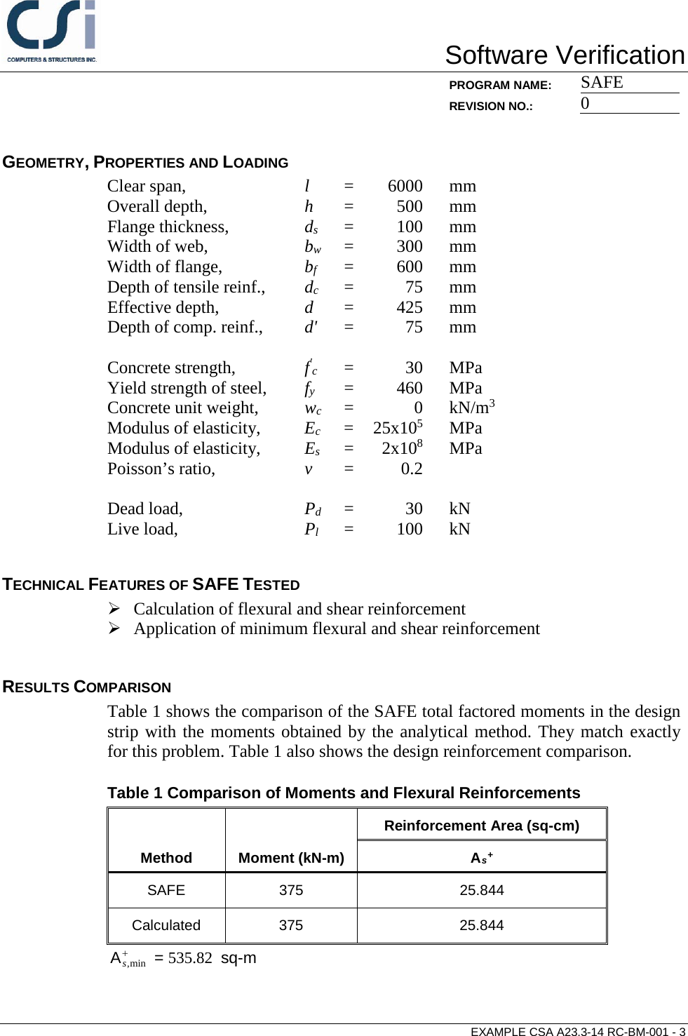 Page 3 of 7 - Contents CSA A23.3-14 RC-BM-001