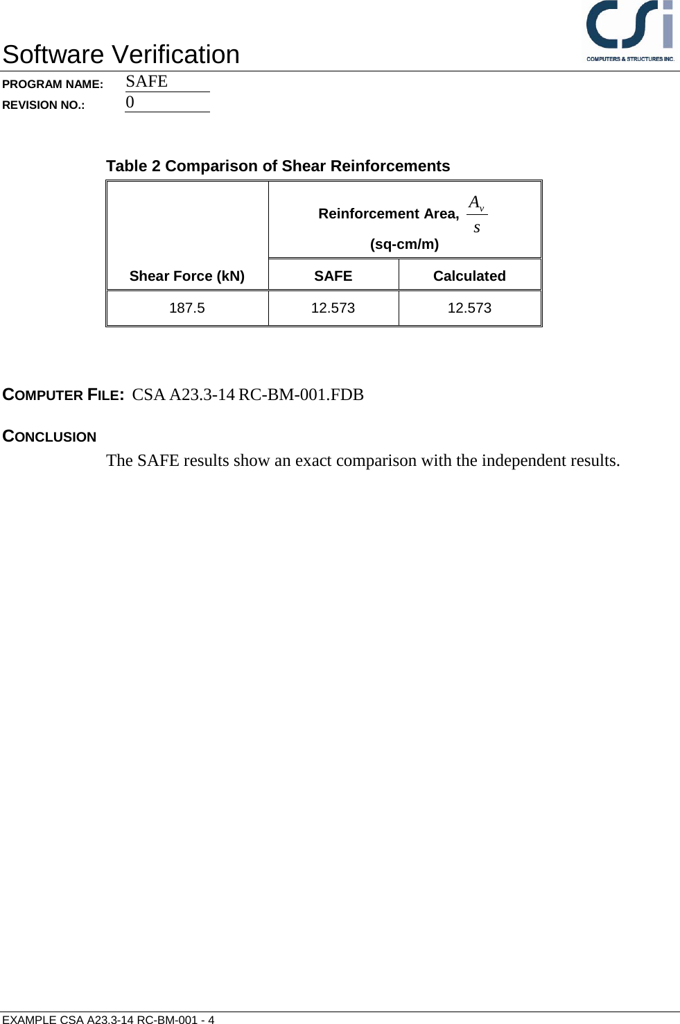 Page 4 of 7 - Contents CSA A23.3-14 RC-BM-001