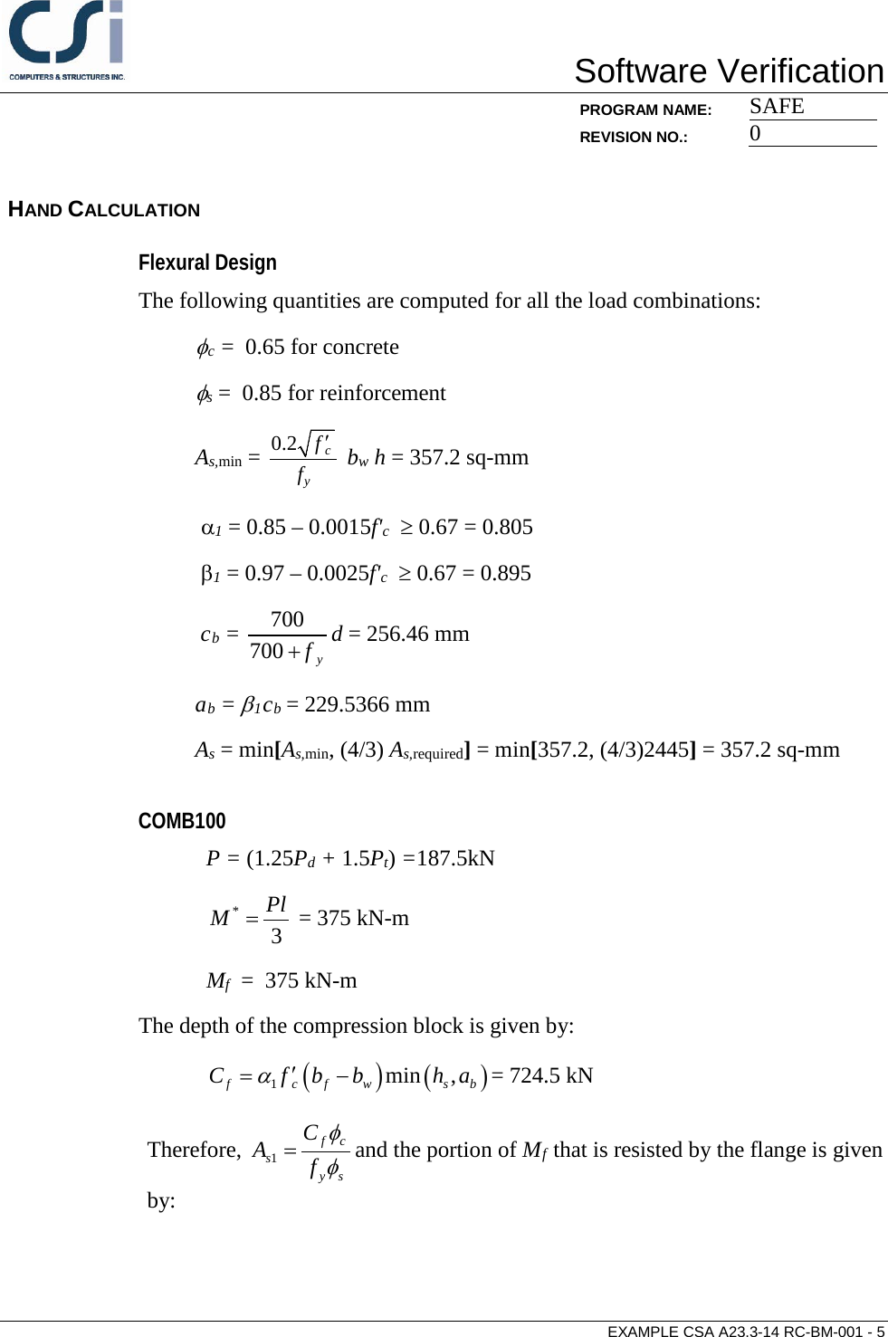 Page 5 of 7 - Contents CSA A23.3-14 RC-BM-001