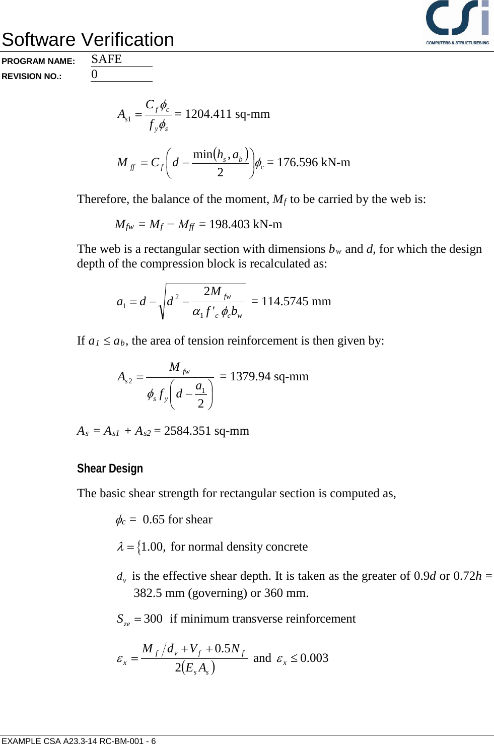 Page 6 of 7 - Contents CSA A23.3-14 RC-BM-001