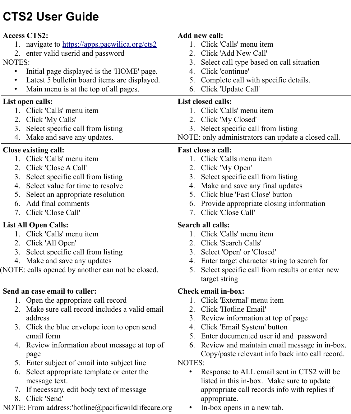 Page 1 of 2 - CTS2 User Guide