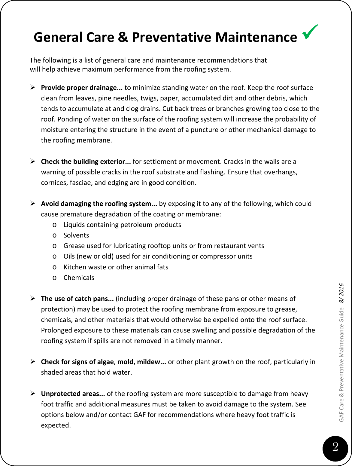 Page 3 of 11 - Care Preventative Maintenance Guide Liquid Applied Systems