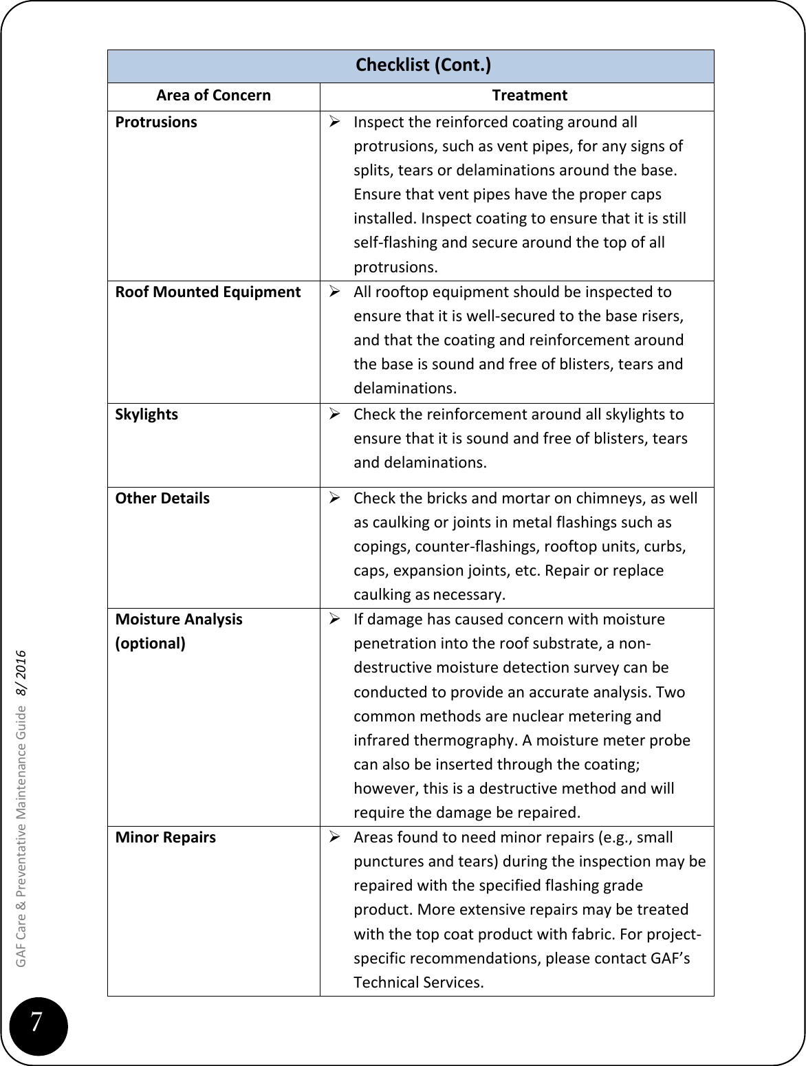 Page 8 of 11 - Care Preventative Maintenance Guide Liquid Applied Systems