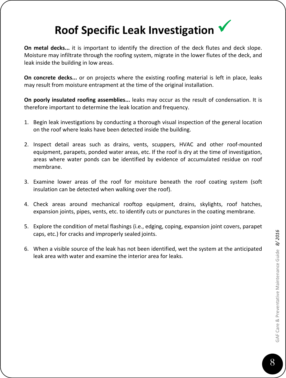 Page 9 of 11 - Care Preventative Maintenance Guide Liquid Applied Systems