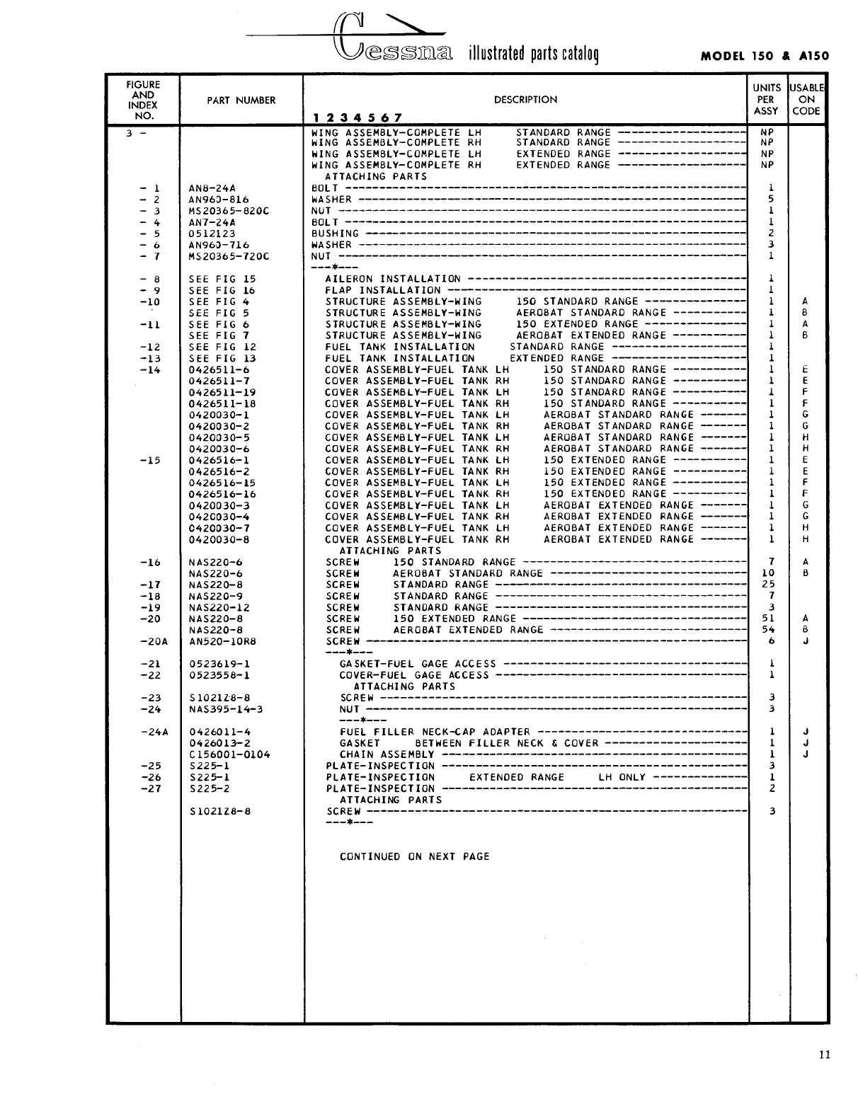 Cessna 150 Parts Catalog 1970 1977 Cessna_150_1970 77_Parts Manuals 77