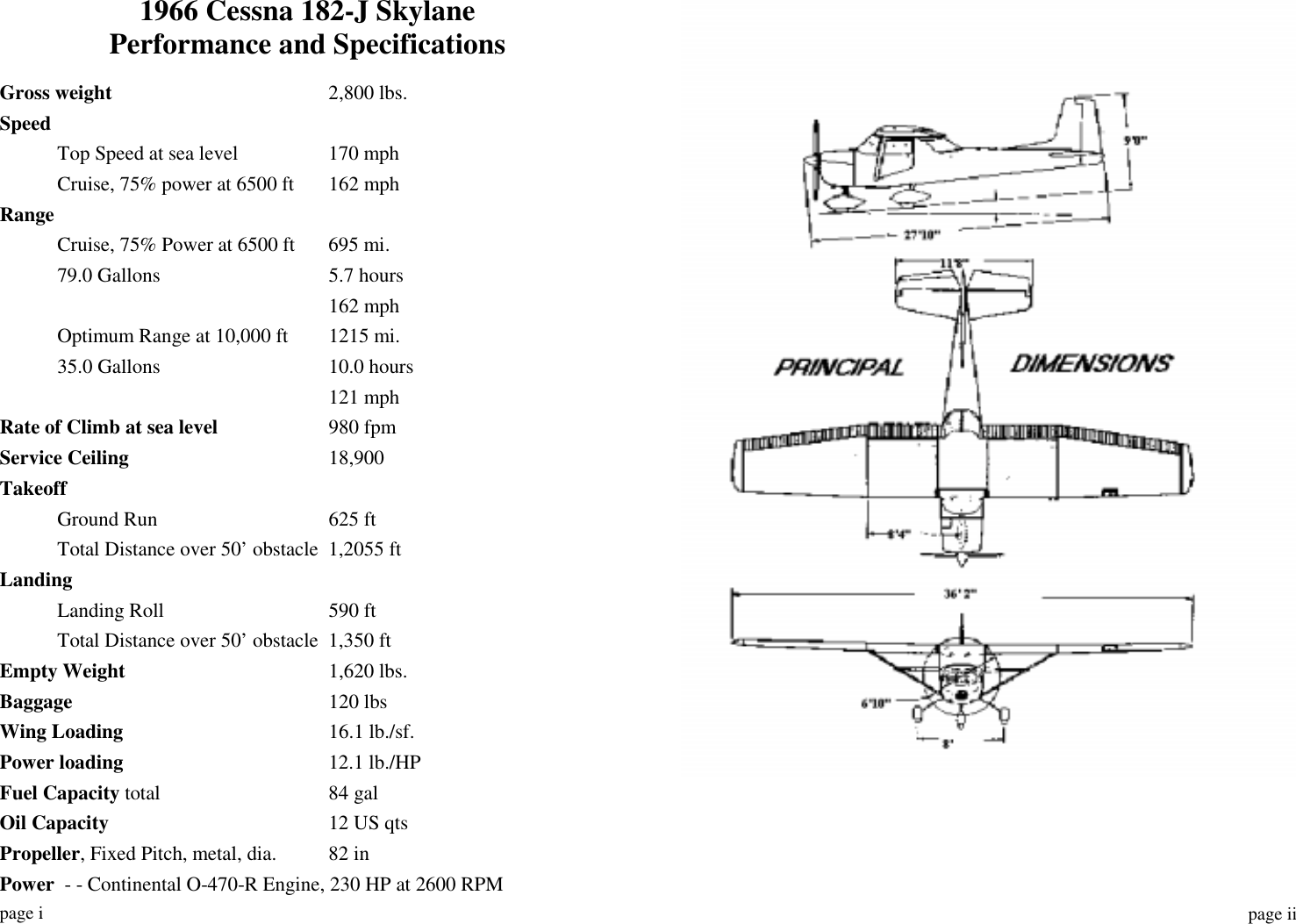 Cessna 182 Cruise Performance Charts