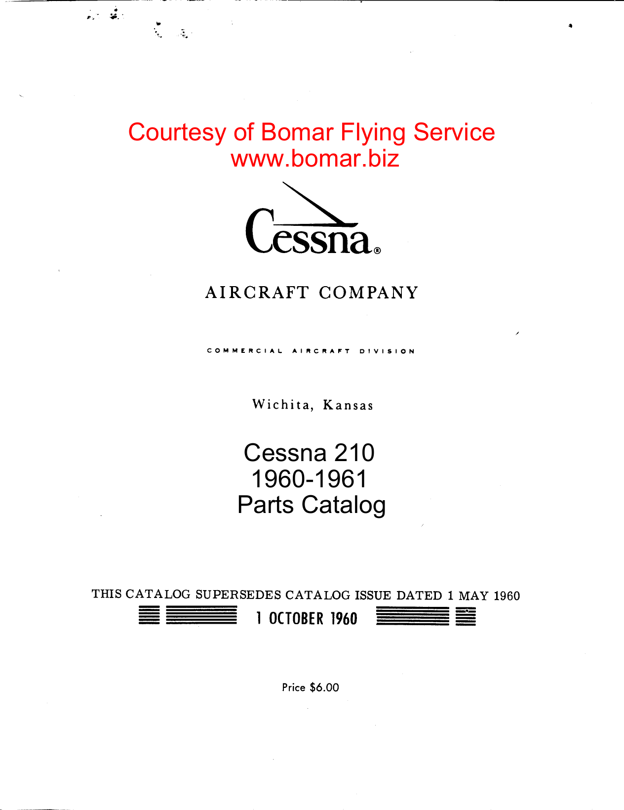 Cessna_210_1960 1961_Parts Catalog Cessna 210 1960 1961 Parts