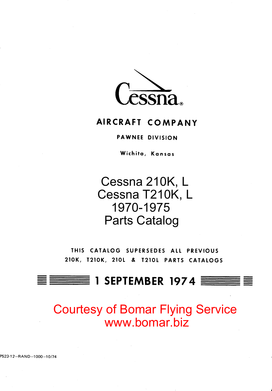 Cessna_210_C210K L_T210K L_1970 1975_Parts Catalog_v1974 Cessna 210