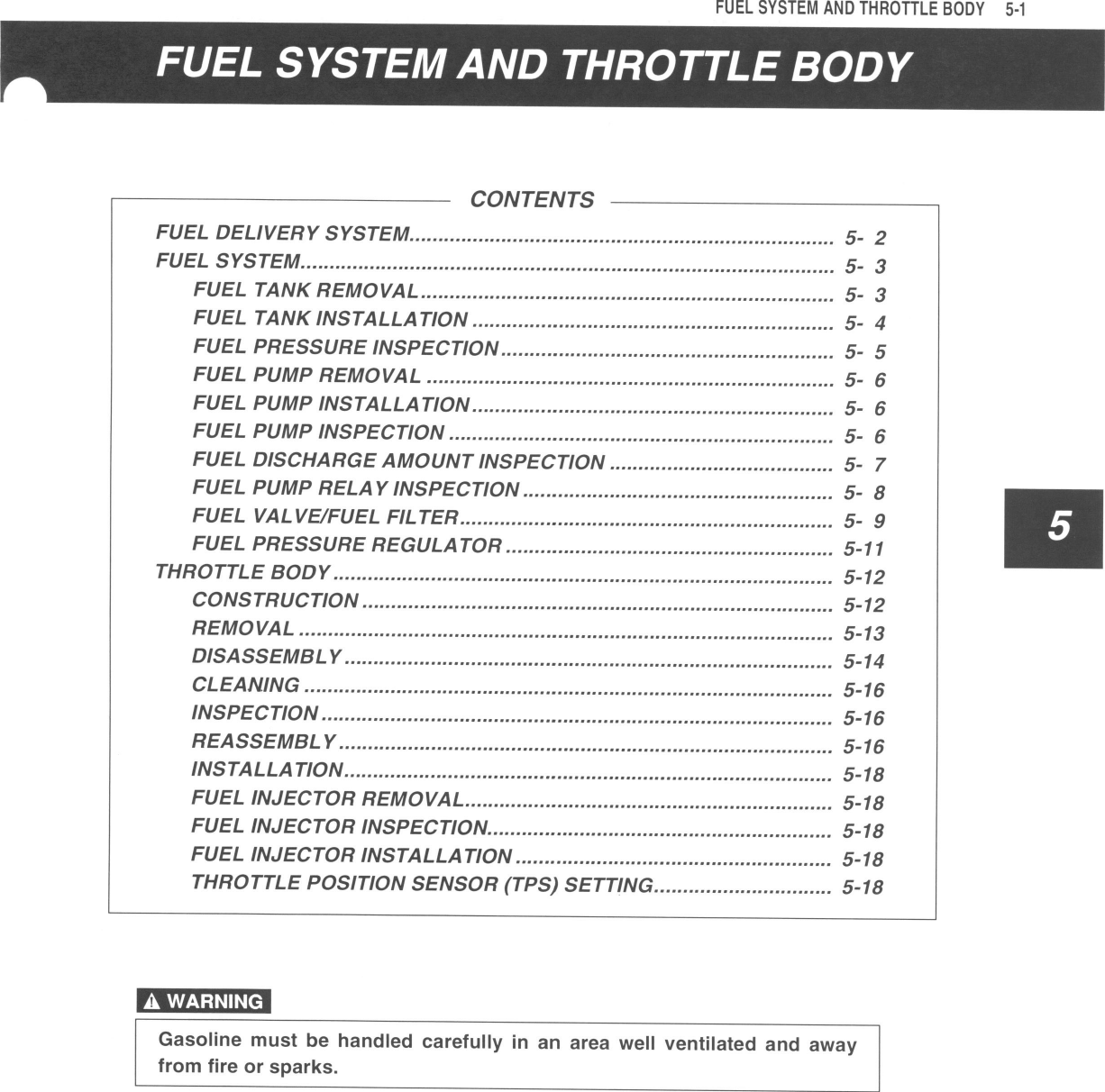 Chapter 5 (Fuel System And Throttle Body)