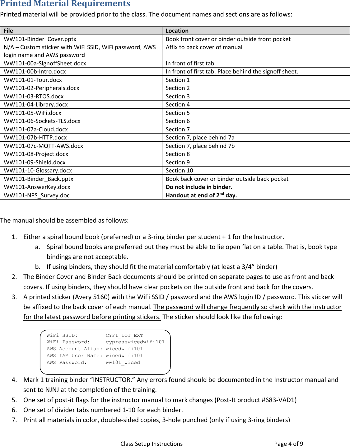 Page 4 of 9 - Class Setup Instructions