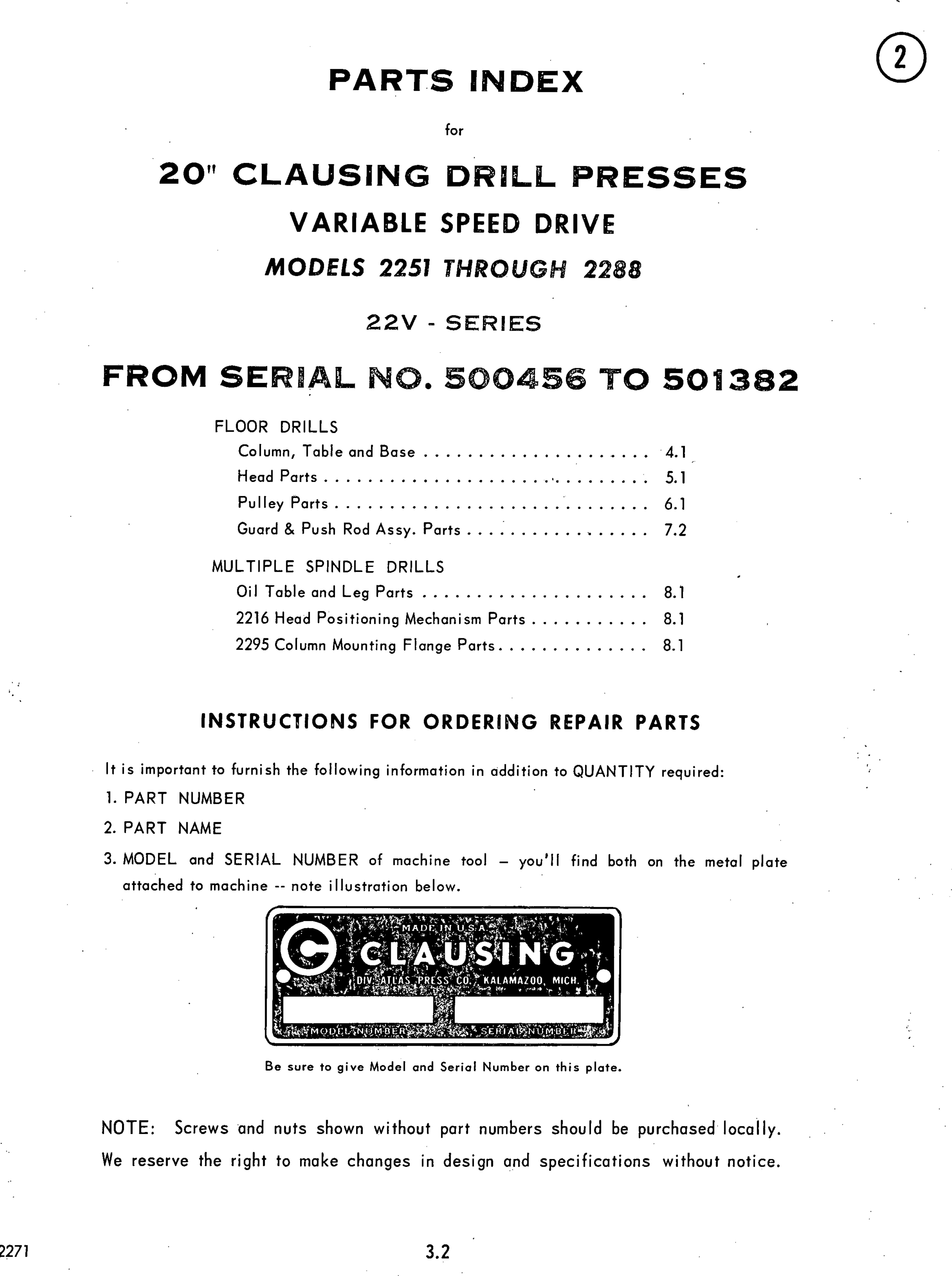 Page 5 of 10 - Clausing-20vs-02-22vs-Drill-Press-Manual