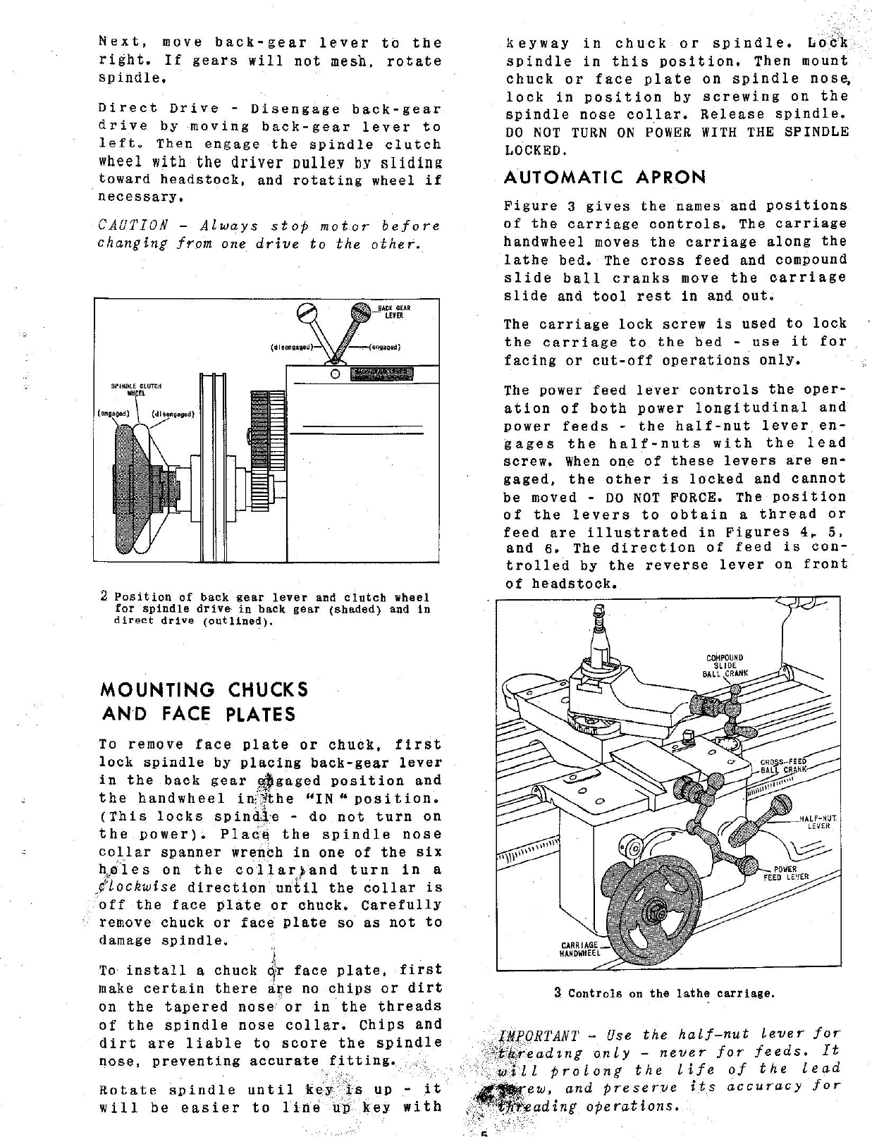 Clausing 6300 Instruction Manual 1951