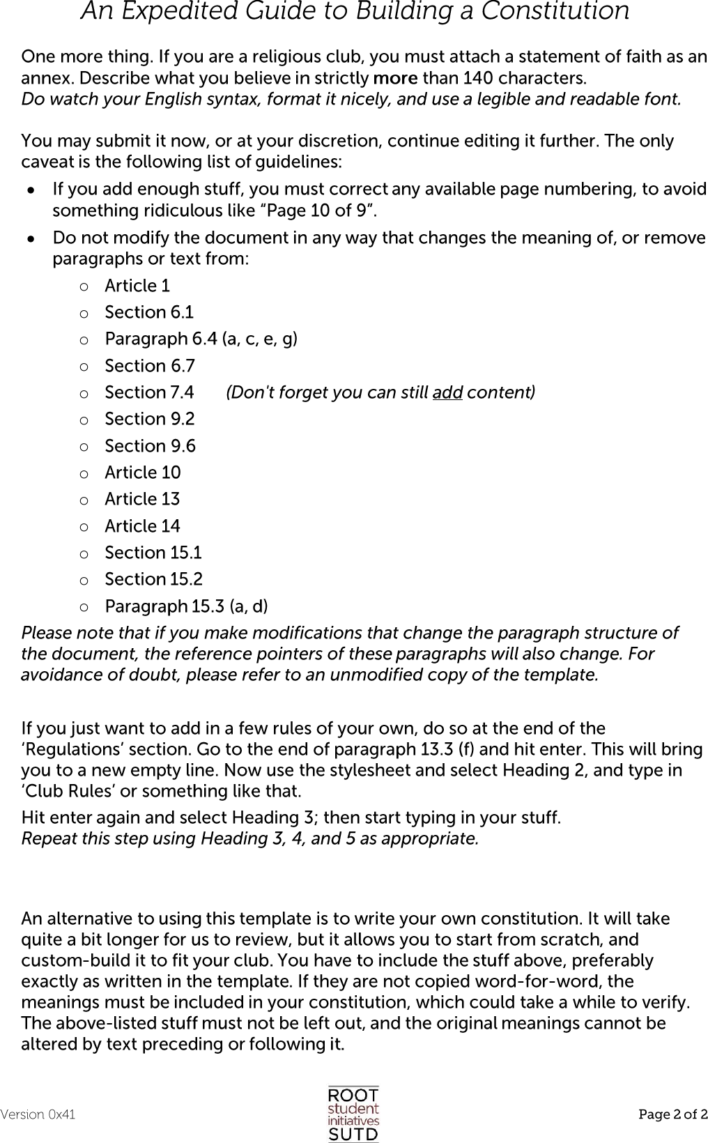 How To Use This Club Constitution Guide