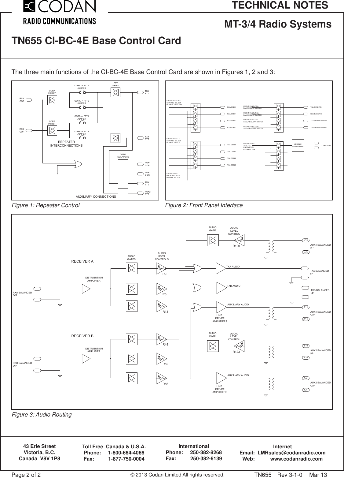 Page 2 of 2 - TN655-3-1 CI-BC-4E Control Card Codan-TN655-CI-BC-4E-Base-Control-Card