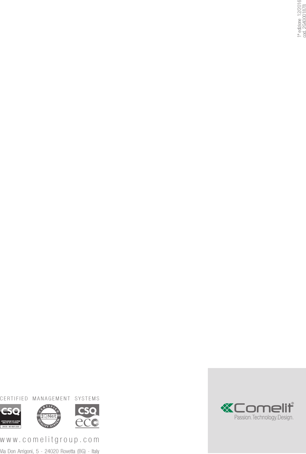 Page 8 of 8 - MT_citofono_Mini_art.2701W_2702W_1ed__cod.2G40001878_EN Comelit 2702W Manual