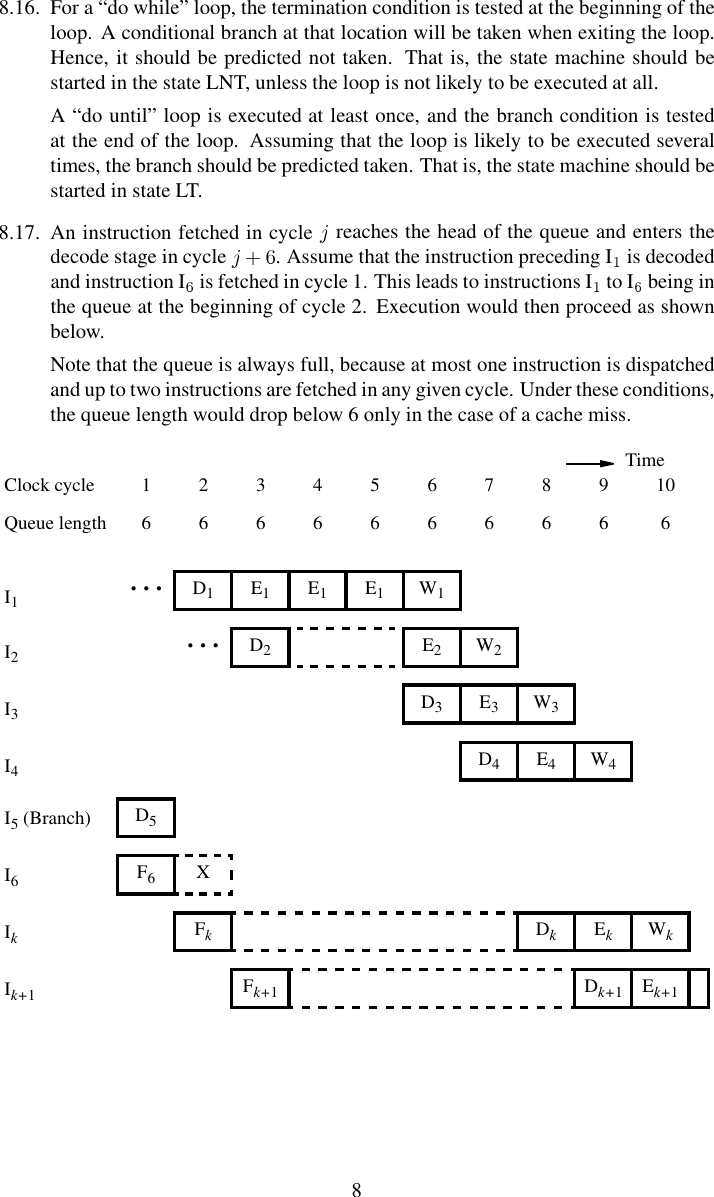 Page 8 of 8 - Computer Organization Hamacher Instructor Manual Solution - Chapter 8
