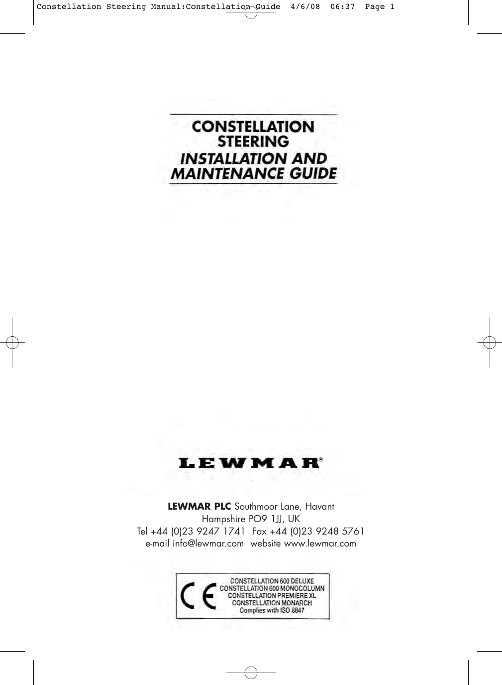 Page 1 of 8 - Constellation Steering Manual:Constellation Guide Constellation-Steering-Manual