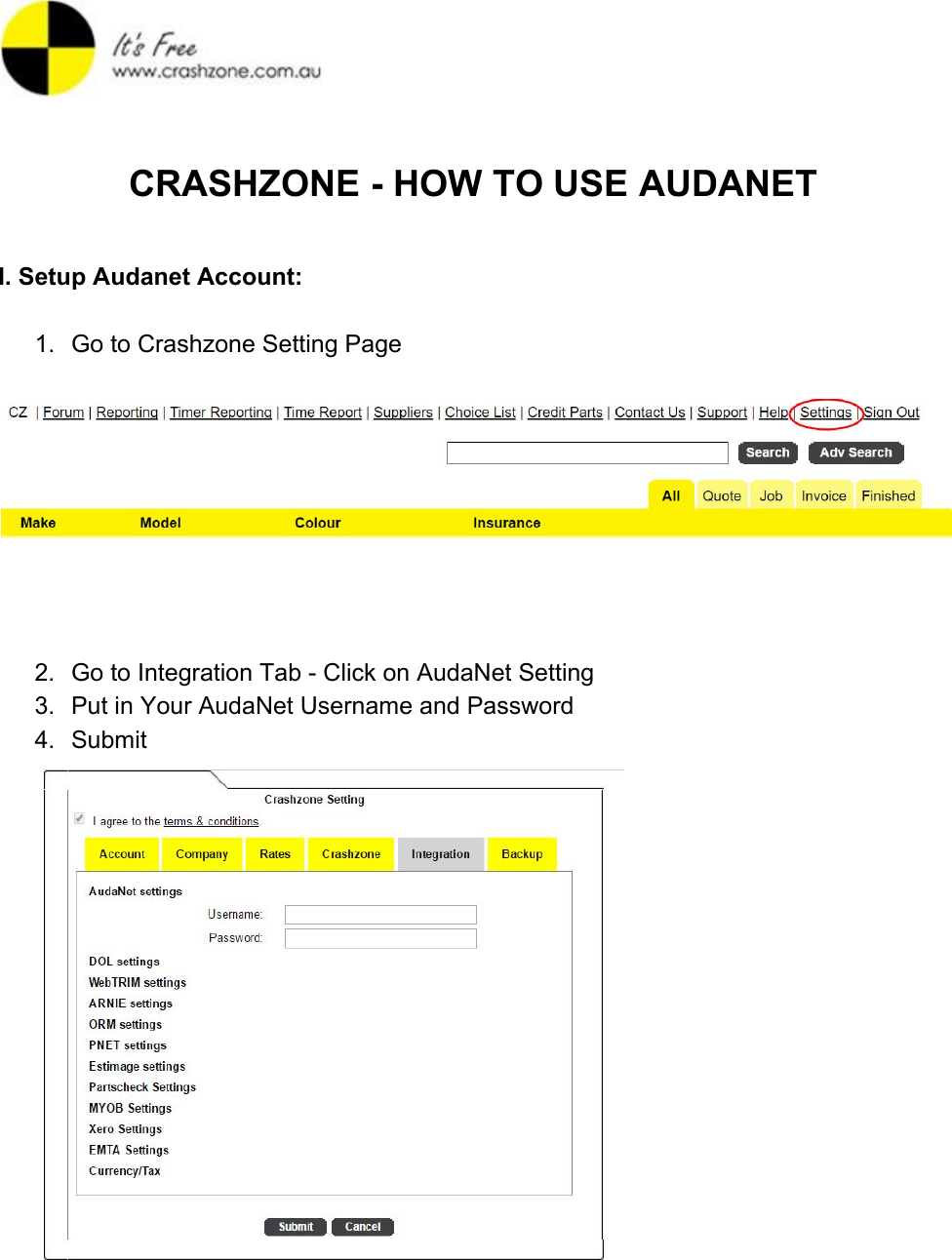 Page 1 of 9 - Crashzone-Audanet-user-manual