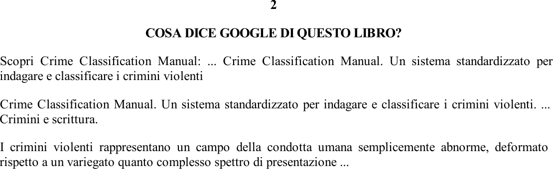 Page 3 of 4 - Scaricare Crime Classification Manual. Un Sistema Standardizzato Per Indagare E Classificare I Crimini Violenti PDF EPUB MOBI [F Crime-Classification-Manual-Allen-G-Burgess-Ann-W-Burgess-John-E-Douglas-Robert-K-Ressler-F0MD4TXACK