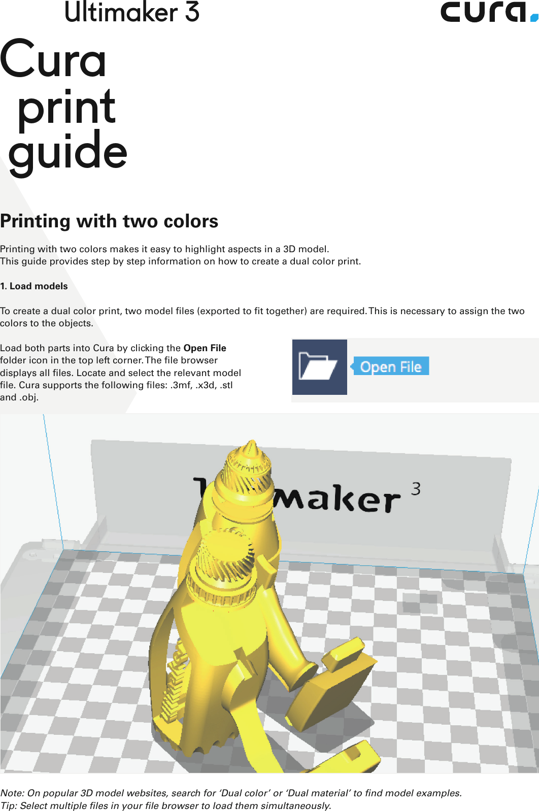 Page 1 of 4 - Cura Print Guide - Printing With Two Colors V1.4