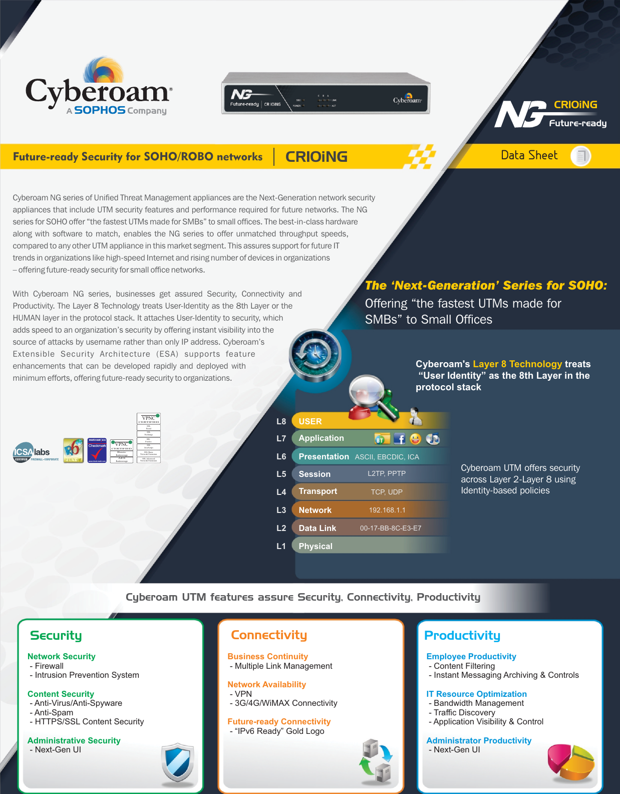 Page 1 of 2 - CR10iNG Datasheet Cyberoam-CR10i NG-datasheet