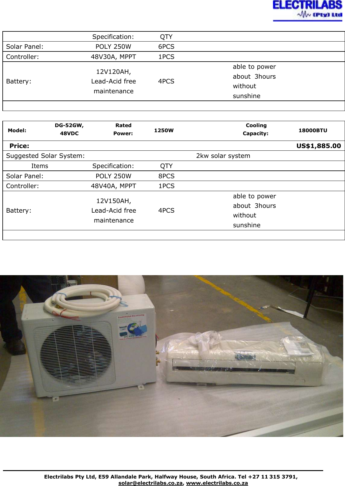 Page 2 of 2 - DC AIR-CONDITIONERS