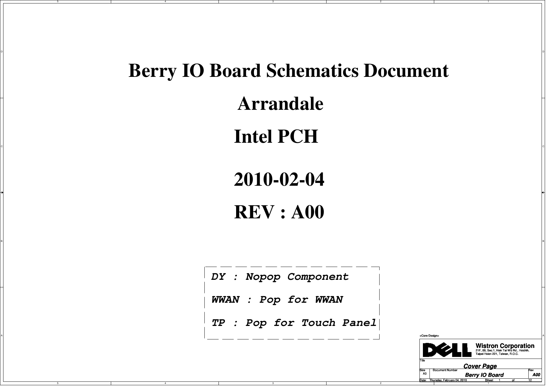 Page 1 of 12 - Berry_io_bd_a00_0204_3 DELL N5010 - WISTRON Berry INTEL IO Board REV A00