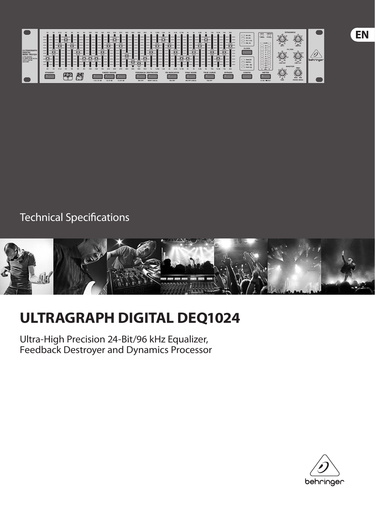 Page 1 of 3 - ULTRAGRAPH DIGITAL DEQ1024 Behringer Specification Sheet P0220 S EN
