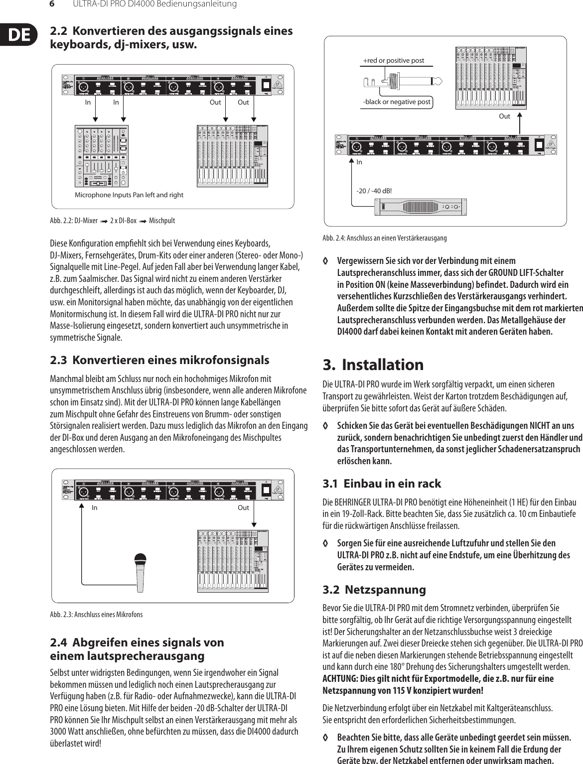 Page 6 of 9 - ULTRA-DI PRO DI4000 Behringer User Manual (German) M DE