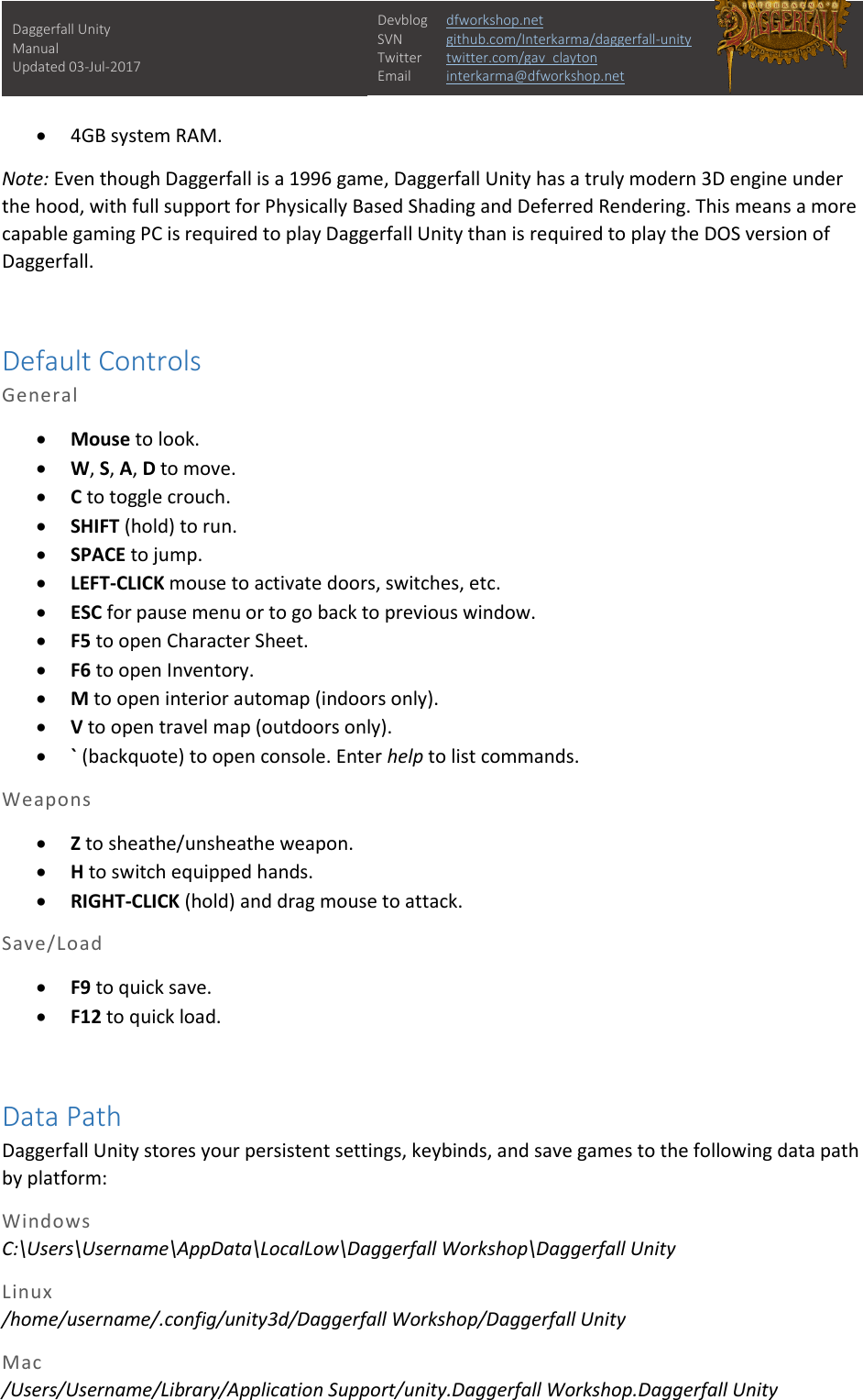 Page 2 of 6 - Daggerfall Unity Manual