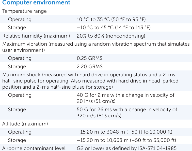 Page 5 of 5 - XPS 8500 Specifications Dell Reference Guide En-us