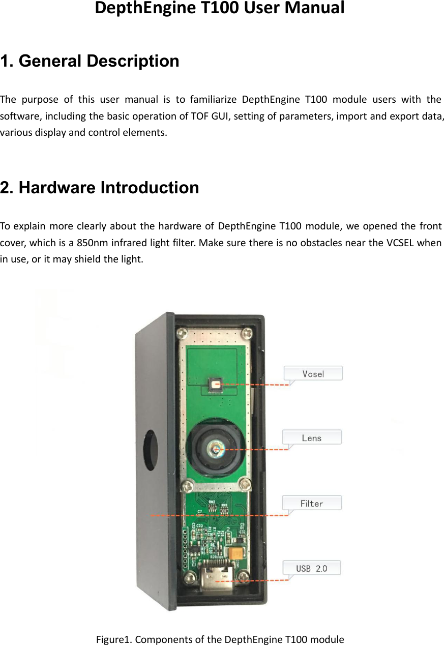 Page 1 of 8 - Depth Engine T100 User Manual-v1.1