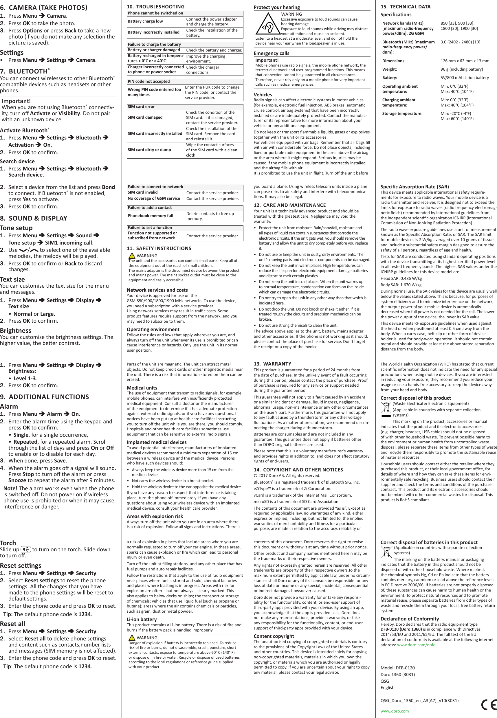 Page 2 of 2 - Doro-1360-quickstart