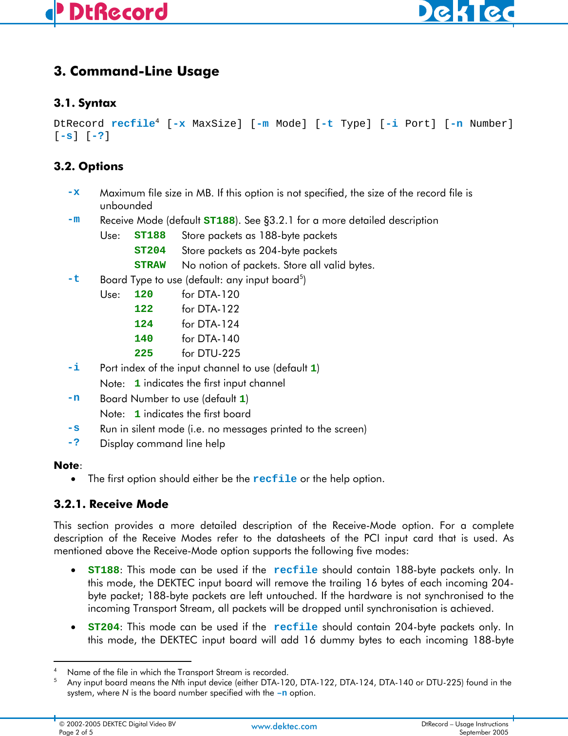 Page 2 of 5 - DtRecord Usage Instructions Dt Record