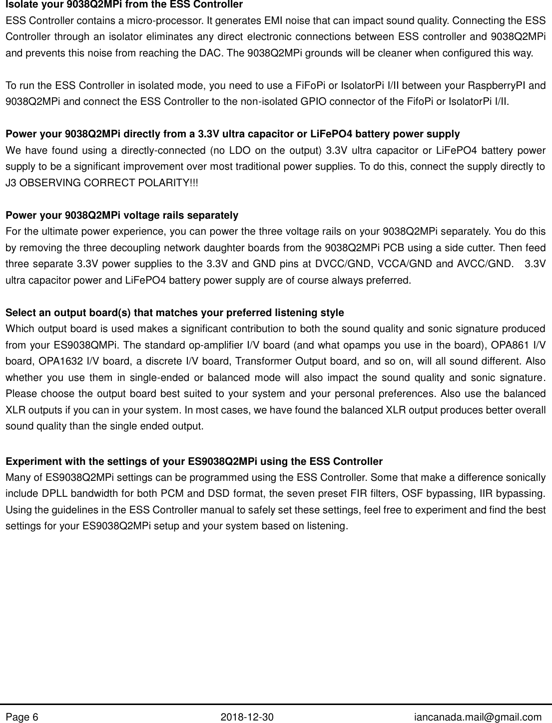 Page 6 of 10 - ES9038Q2MPi Dual Mono Manual Rev1