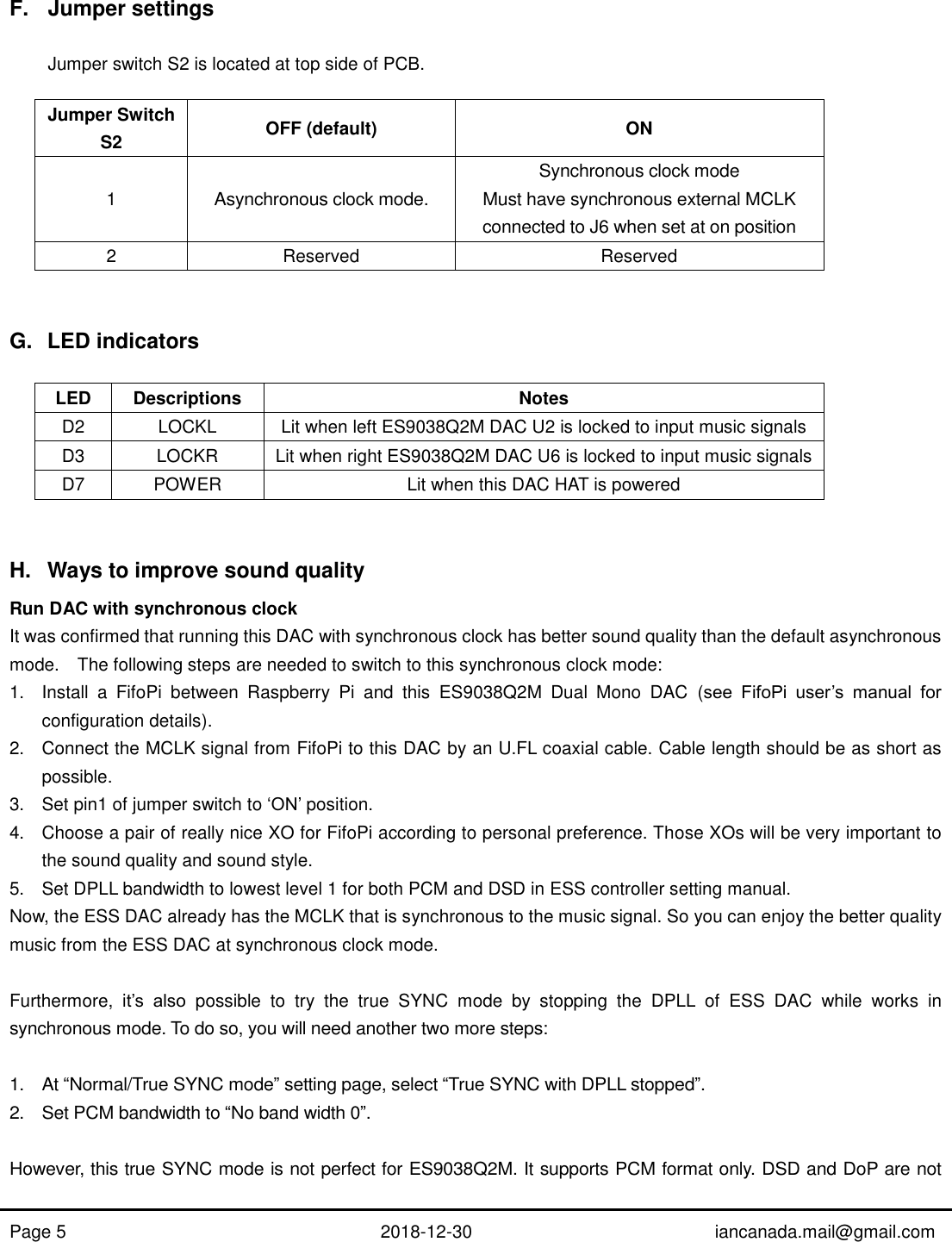 Page 5 of 10 - ES9038Q2Mpi Dual Mono Manual