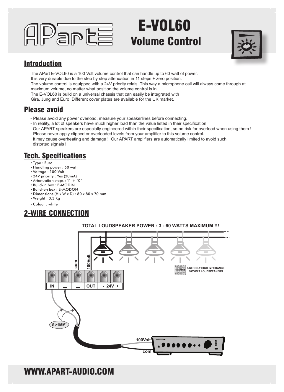 Page 1 of 2 - E-VOL60 Manual
