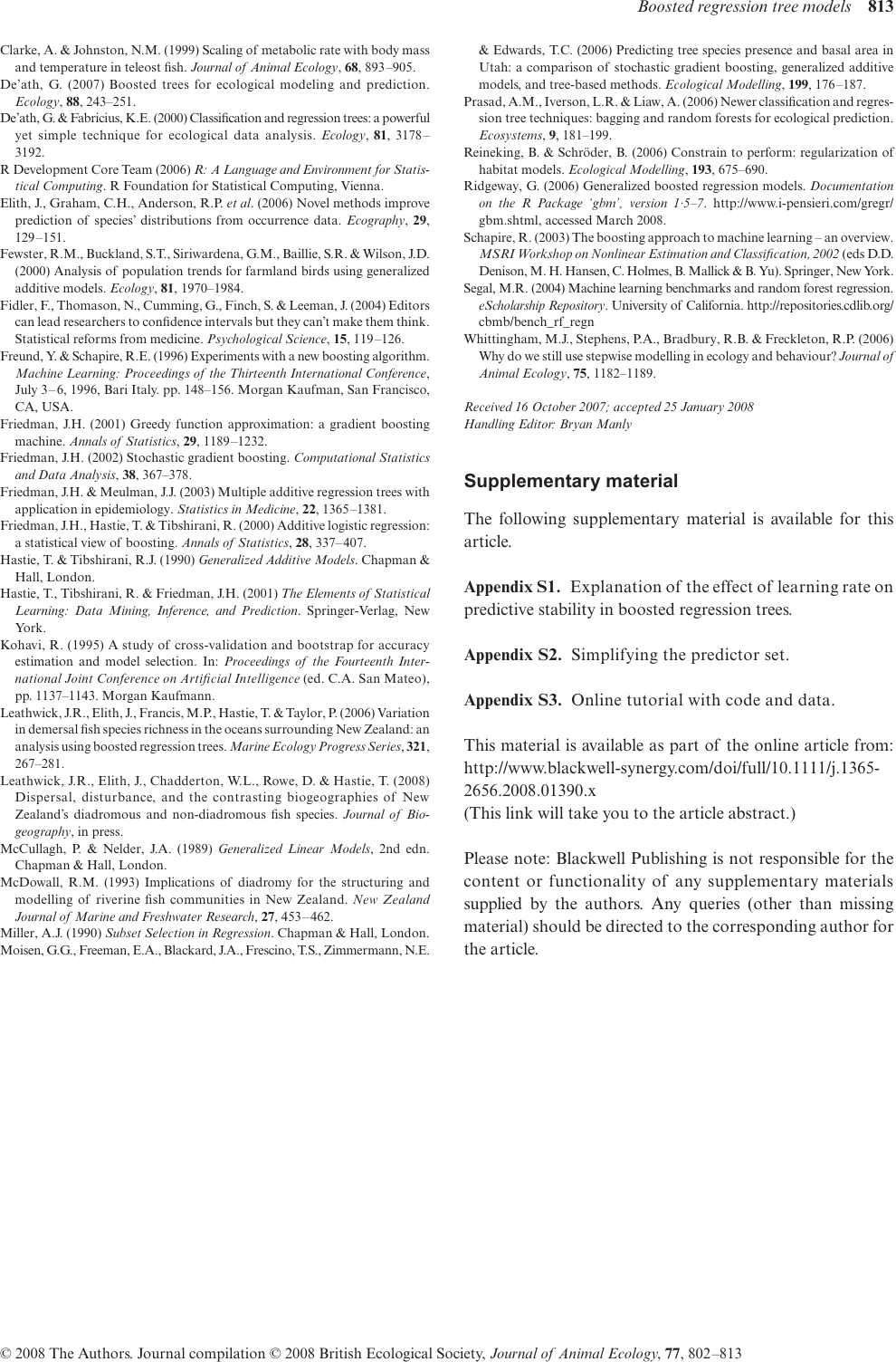 Page 12 of 12 - A Working Guide To Boosted Regression Trees Elith