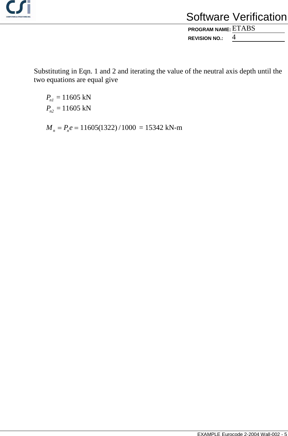Page 5 of 5 - Contents Eurocode 2-2004 WALL-002