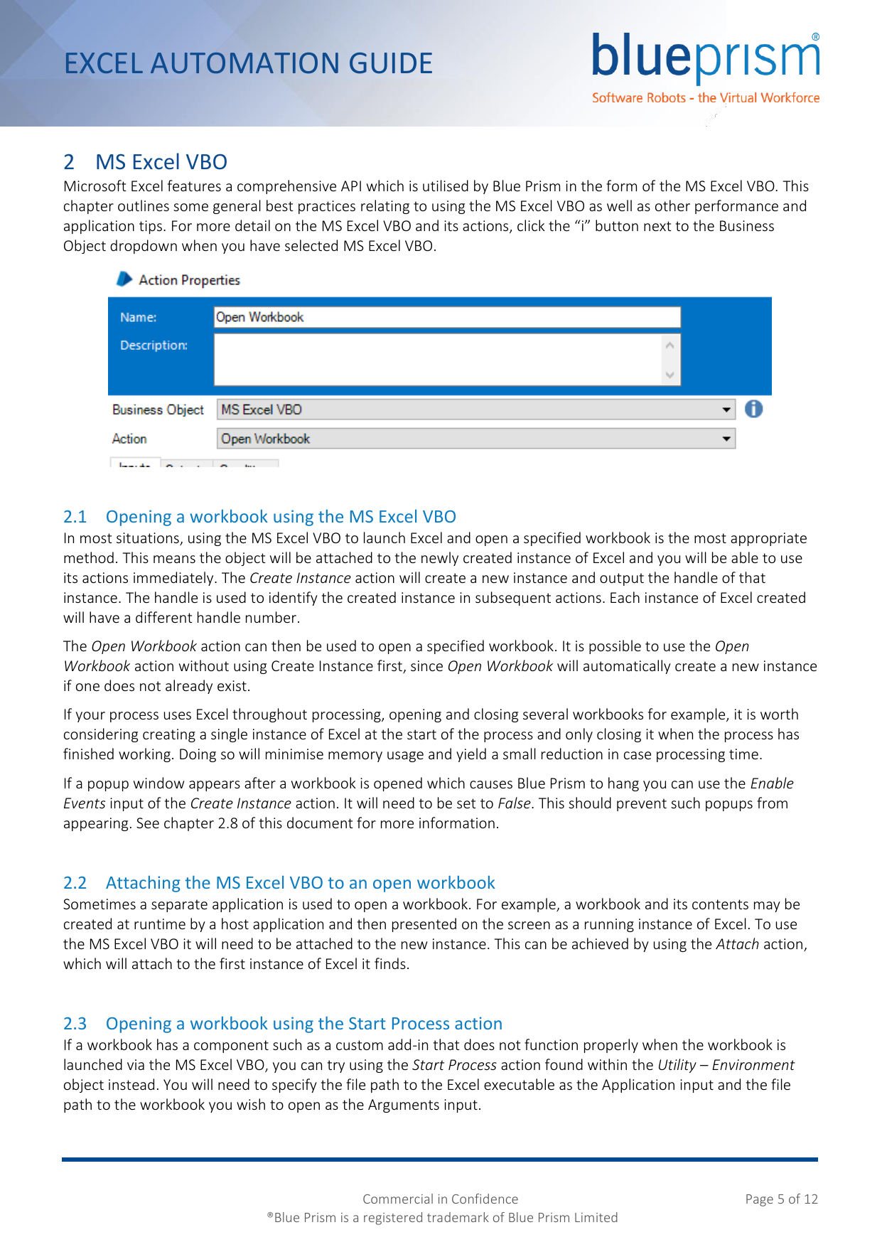 Page 5 of 12 - Blue Prism Excel Automation Guide