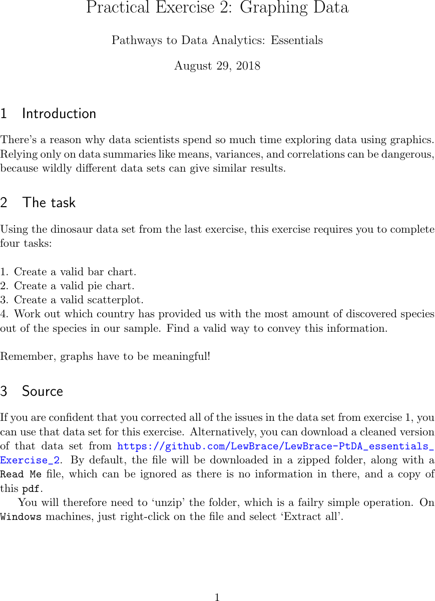 Page 1 of 2 - Exercise 2 Graphing Data Instructions