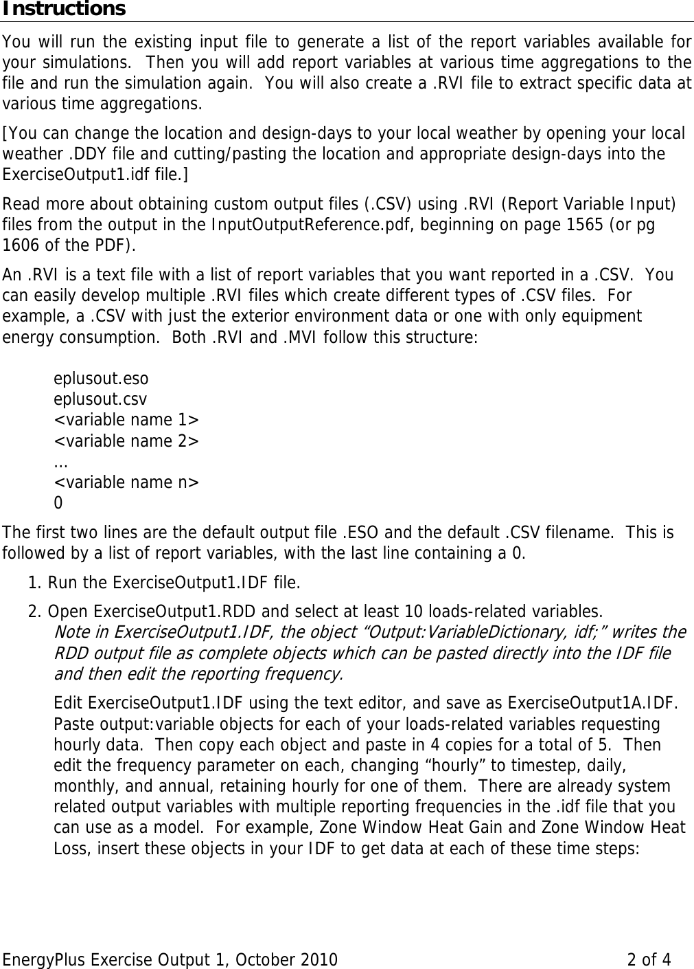 Page 2 of 4 - ExerciseOutput1 Instructions Exercise Output1