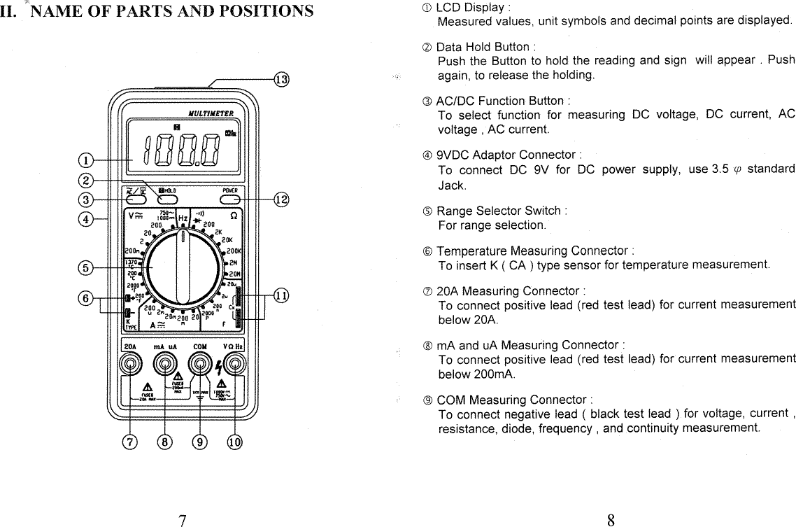 Page 6 of 12 - Extech 383273 DMM Instruction Manual